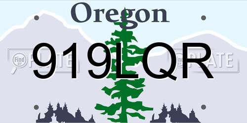 919LQR Oregon License Plate