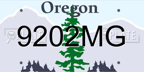9202MG Oregon License Plate