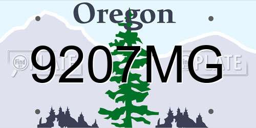 9207MG Oregon License Plate