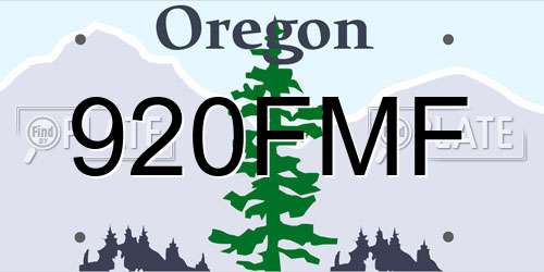 920FMF Oregon License Plate