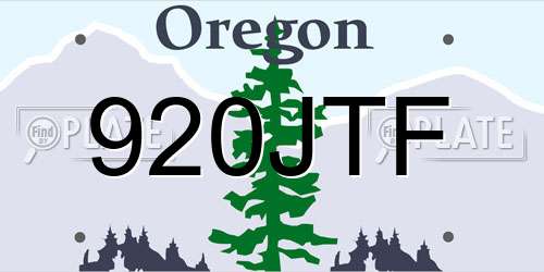 920JTF Oregon License Plate