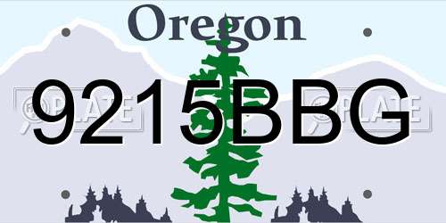 9215BBG Oregon License Plate