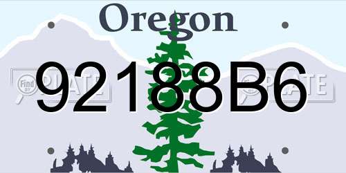 92188B6 Oregon License Plate