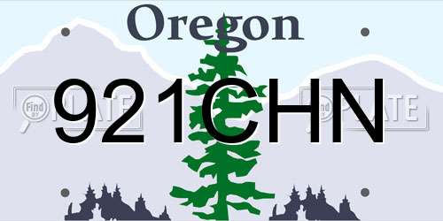 921CHN Oregon License Plate