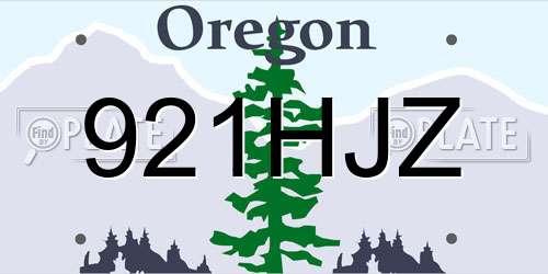921HJZ Oregon License Plate