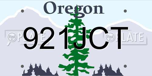 921JCT Oregon License Plate
