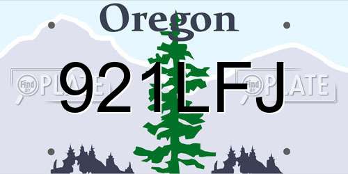 921LFJ Oregon License Plate