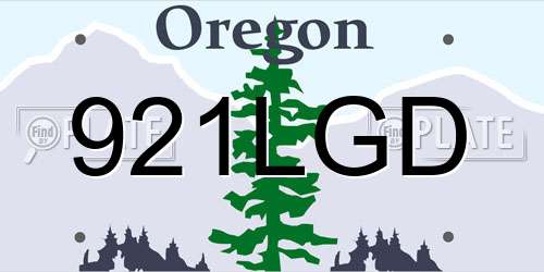 921LGD Oregon License Plate
