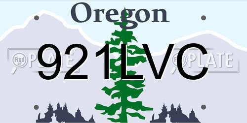921LVC Oregon License Plate
