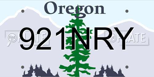 921NRY Oregon License Plate