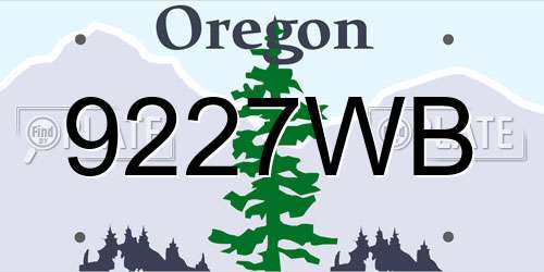9227WB Oregon License Plate