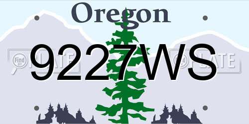 9227WS Oregon License Plate