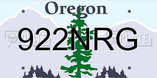 922NRG Oregon License Plate