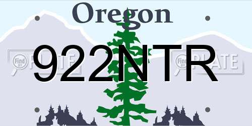 922NTR Oregon License Plate