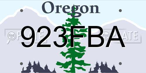 923FBA Oregon License Plate