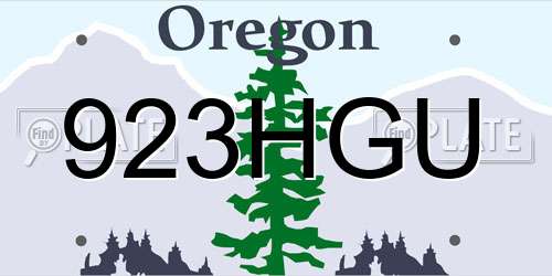 923HGU Oregon License Plate