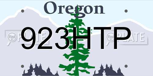 923HTP Oregon License Plate