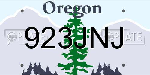 923JNJ Oregon License Plate
