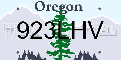 923LHV Oregon License Plate
