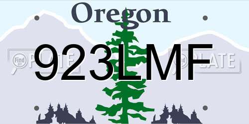 923LMF Oregon License Plate