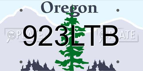 923LTB Oregon License Plate