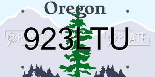 923LTU Oregon License Plate