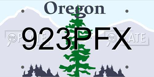 923PFX Oregon License Plate