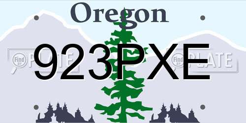 923PXE Oregon License Plate