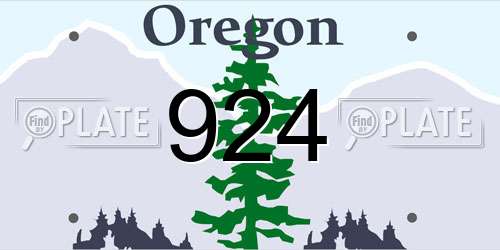 924 Oregon License Plate