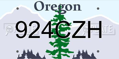 924CZH Oregon License Plate