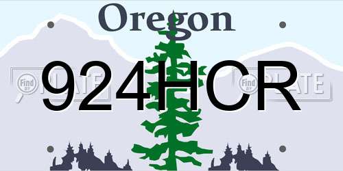 924HCR Oregon License Plate