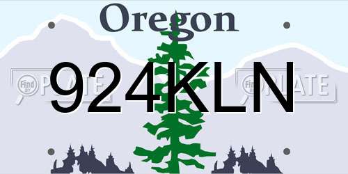 924KLN Oregon License Plate