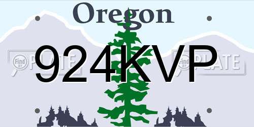 924KVP Oregon License Plate