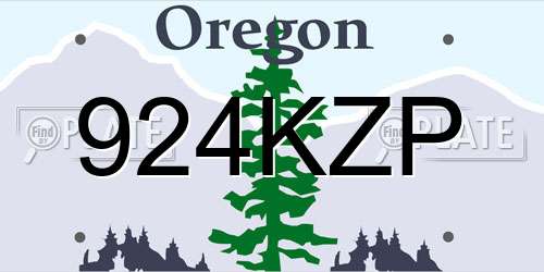 924KZP Oregon License Plate