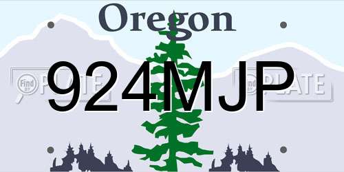 924MJP Oregon License Plate