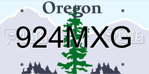 924MXG Oregon License Plate