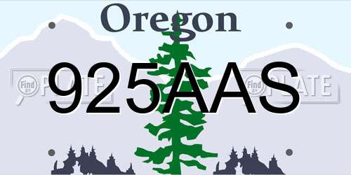 925AAS Oregon License Plate
