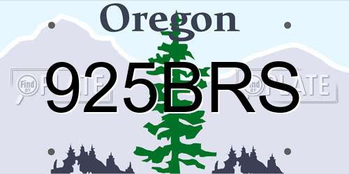 925BRS Oregon License Plate