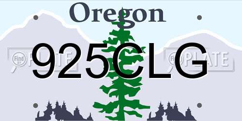 925CLG Oregon License Plate