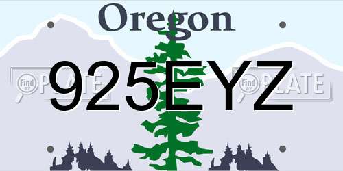 925EYZ Oregon License Plate