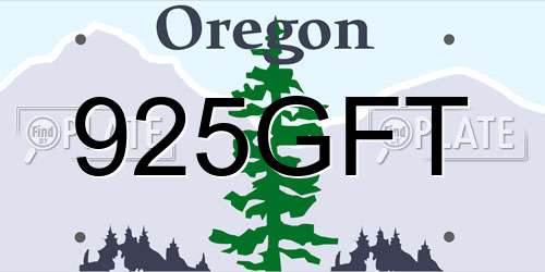925GFT Oregon License Plate