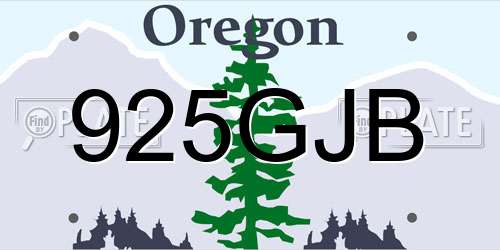 925GJB Oregon License Plate
