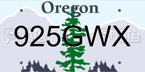 925GWX Oregon License Plate