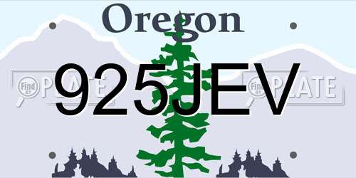 925JEV Oregon License Plate