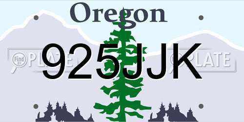 925JJK Oregon License Plate