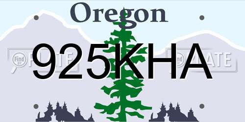 925KHA Oregon License Plate