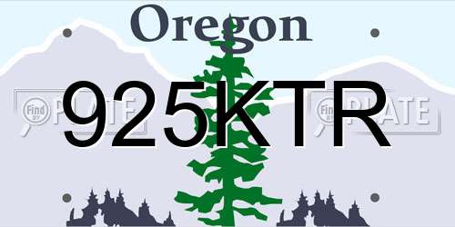 925KTR Oregon License Plate