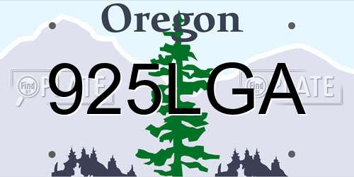 925LGA Oregon License Plate