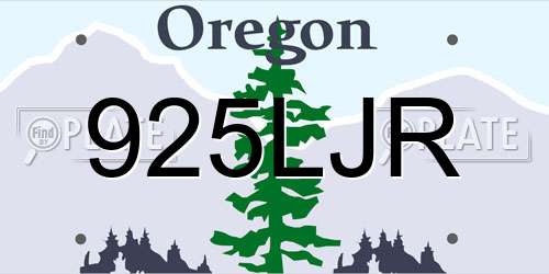 925LJR Oregon License Plate