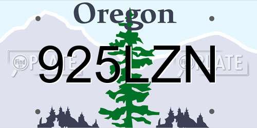 925LZN Oregon License Plate